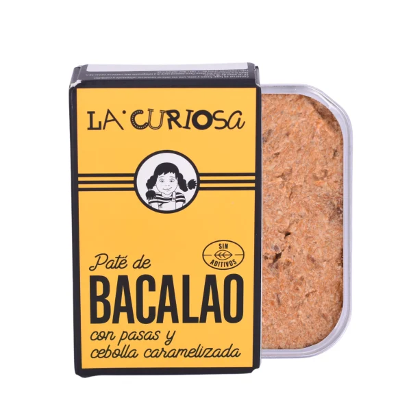 Paté de bacalao con pasas y cebolla caramelizada, La Curiosa